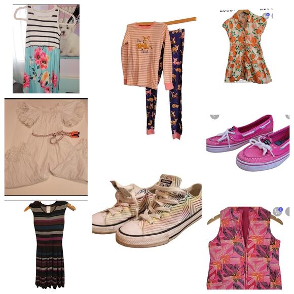 Girl's Clothing and Shoes Bundle- size 8 clothing- shoes size 3 youth - Picture 1 of 9
